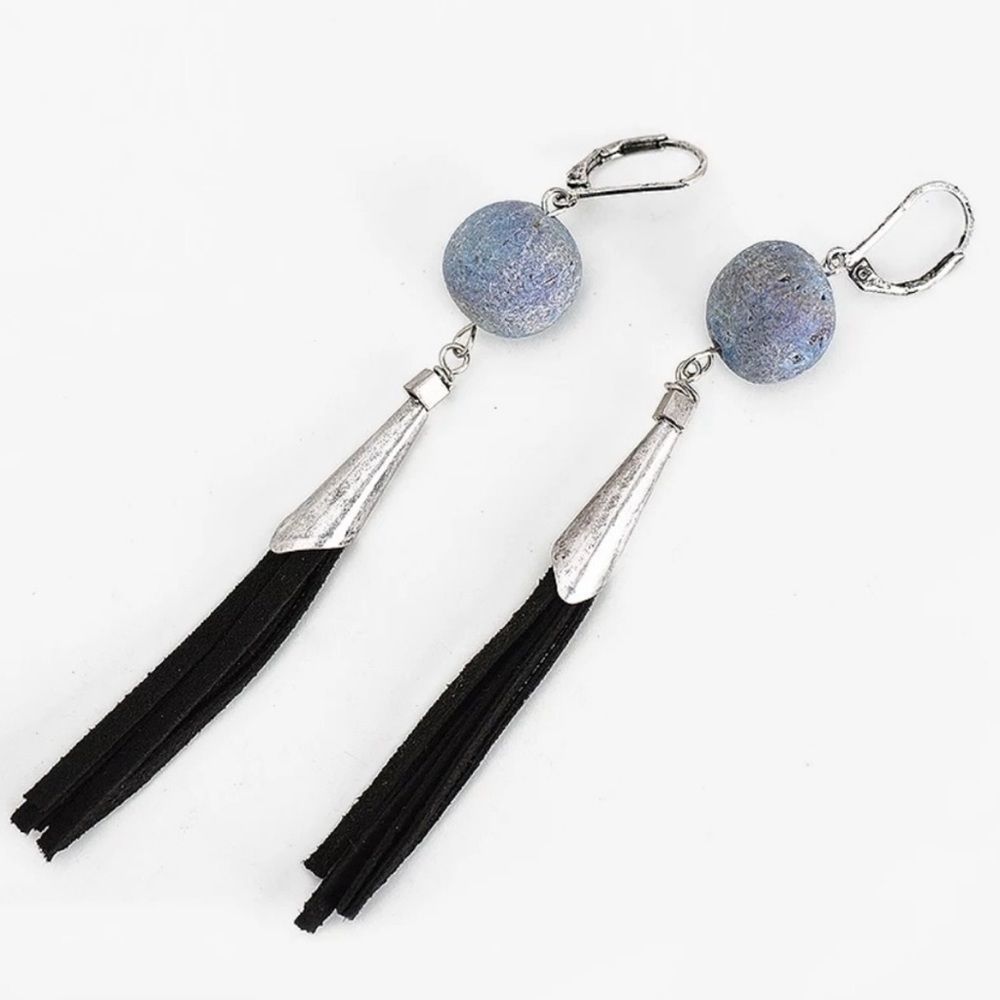 Druzy Tassel Earrings
